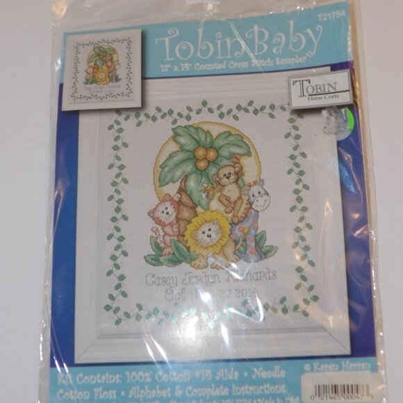 Tobin Baby, Kit T21754, Counted Cross Stitch, Birth Announcement, Karen Harran - Picture 1 of 5